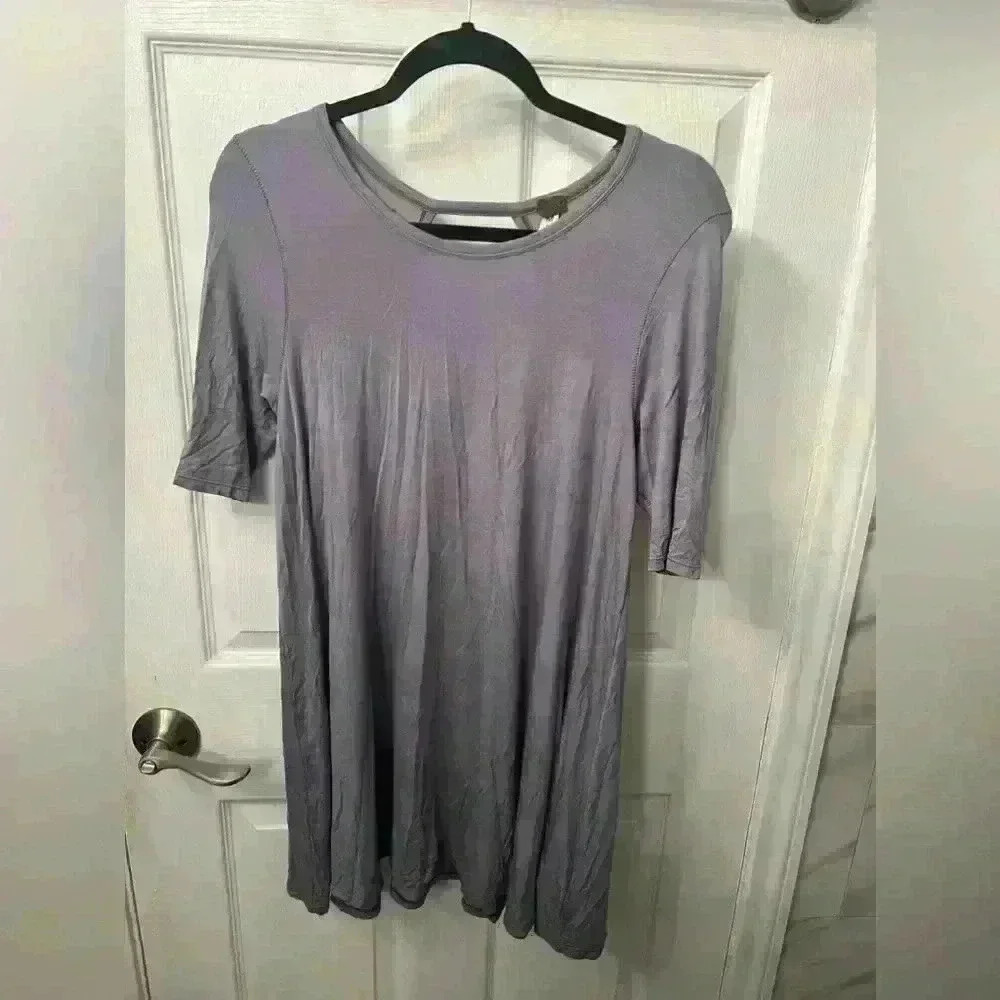 We The Free Free People Lavender Short Sleeved Open Back Swing Long Tunic Sz Med